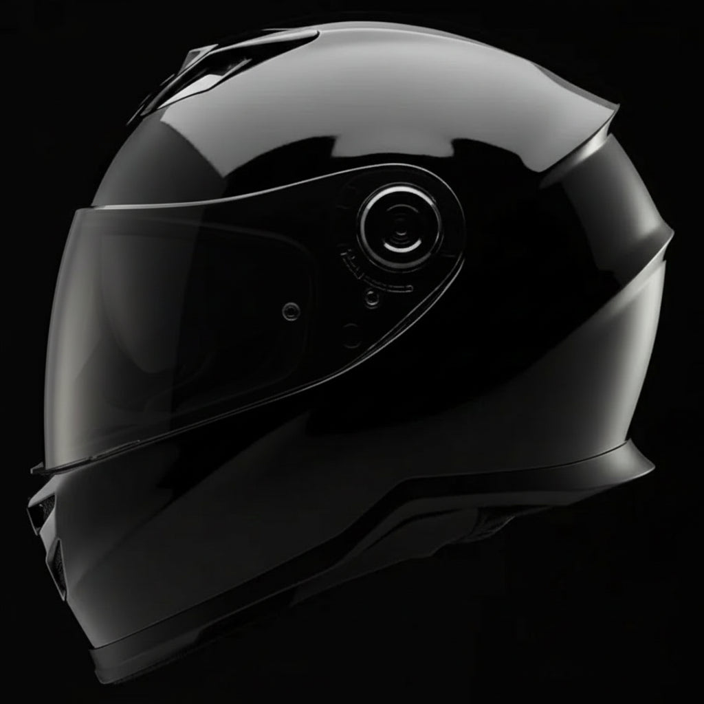 HelmX SA-62 Gloss Black Helmet with Tinted Visor