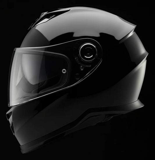 HelmX SA-62 Gloss Black Helmet with Clear Visor