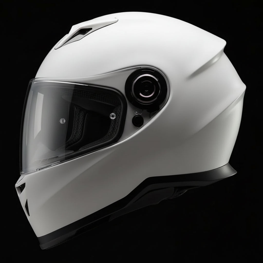 HelmX SA-62 Matte White Helmet with Clear Visor