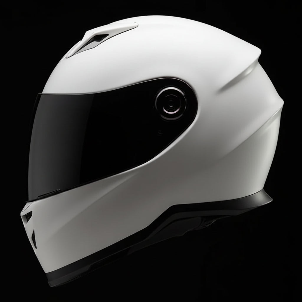 HelmX SA-62 Matte White Helmet with Tinted Visor