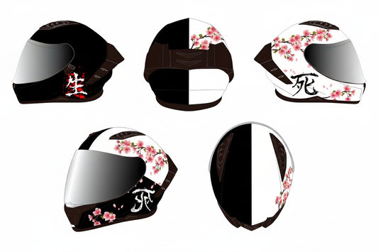 SA-65 ABS Cherry Blossom Split helmet with tinted visor